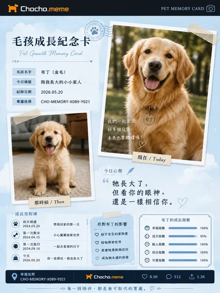 毛孩成長紀念卡