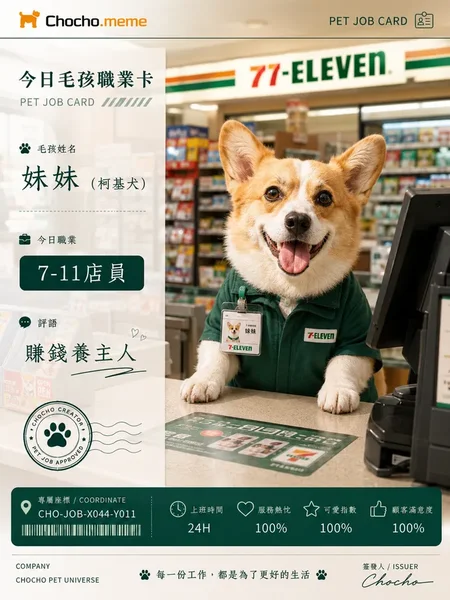 今日毛孩職業卡