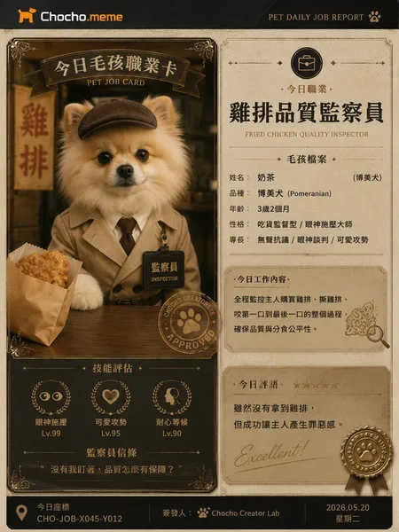 今日毛孩職業卡