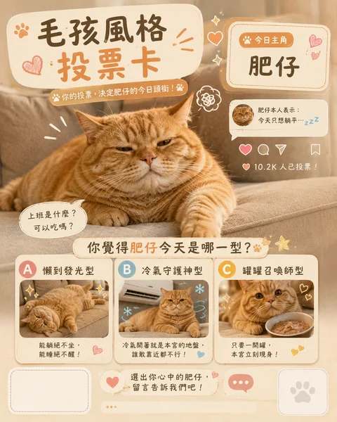 毛孩風格投票卡