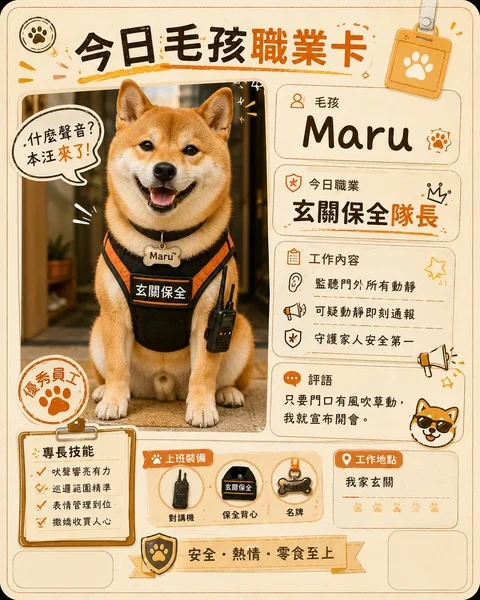 今日毛孩職業卡